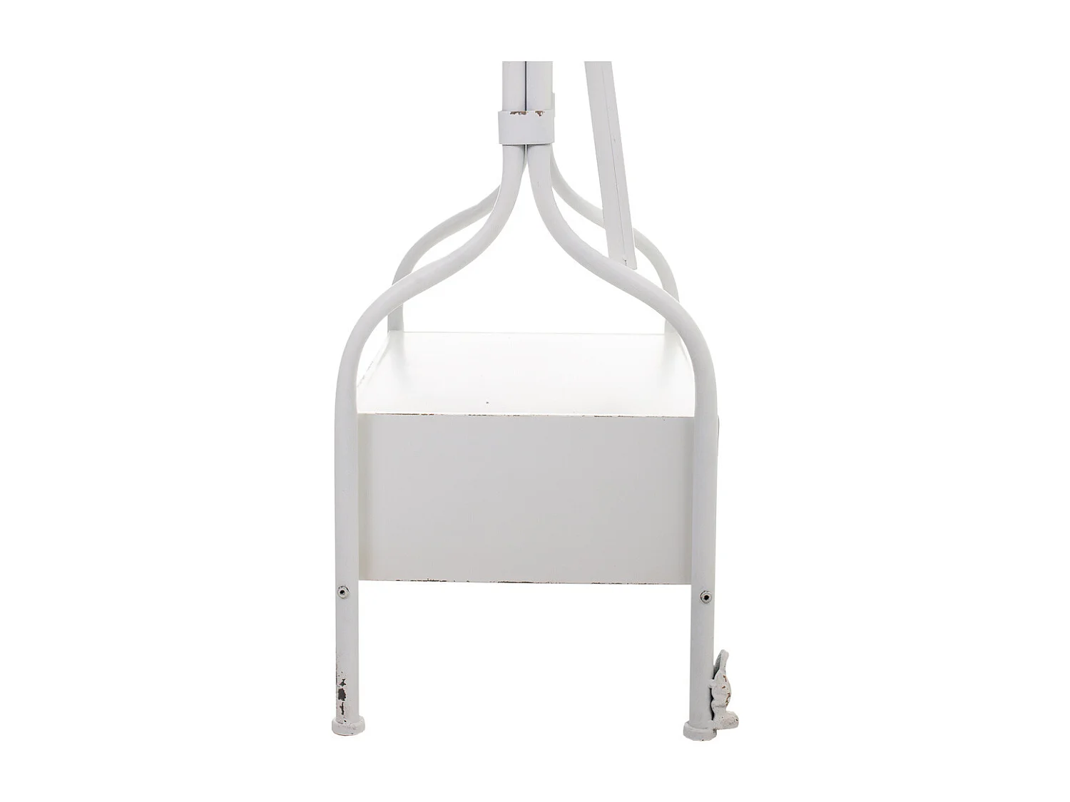 Miroir sur pied avec tiroir en métal blanc 65x38x184h