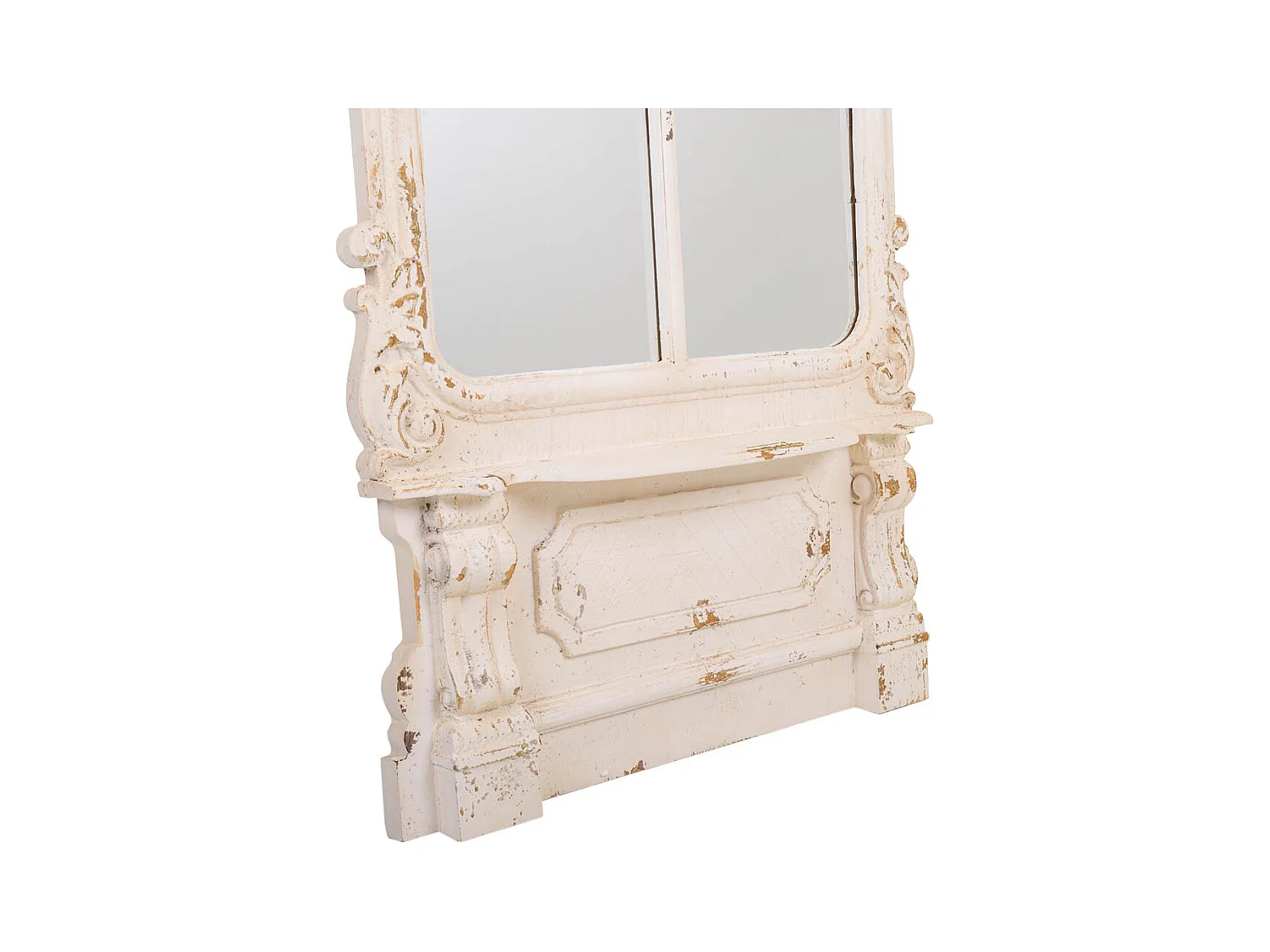 Weißer Holzspiegel 75x7x215h cm