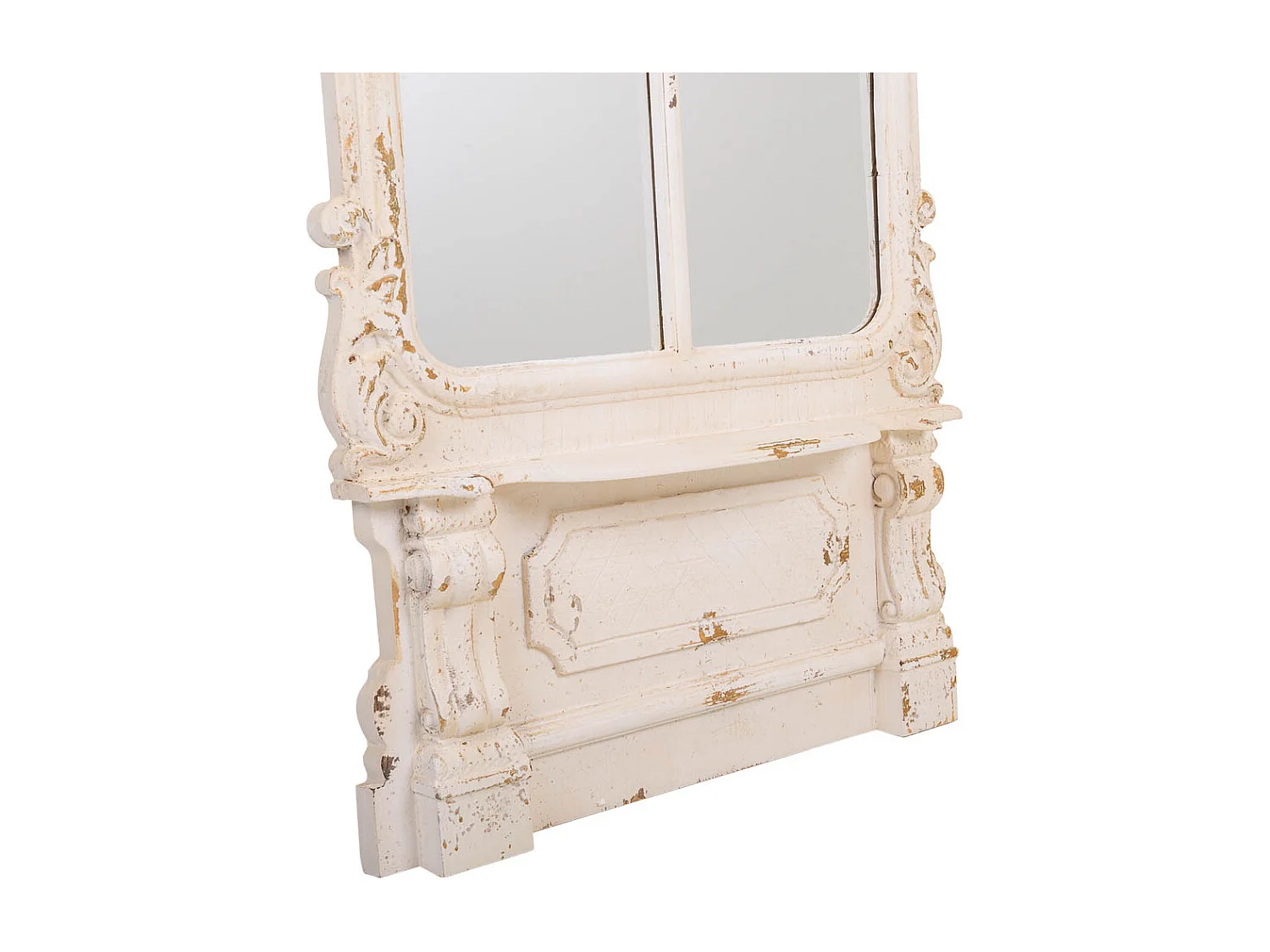 Weißer Holzspiegel 75x7x215h cm