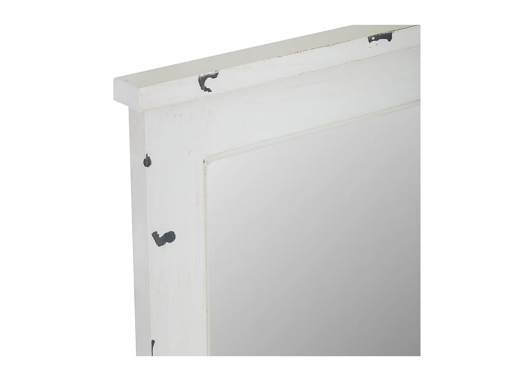 Weißer Wandspiegel aus Holz 50x4x70h cm