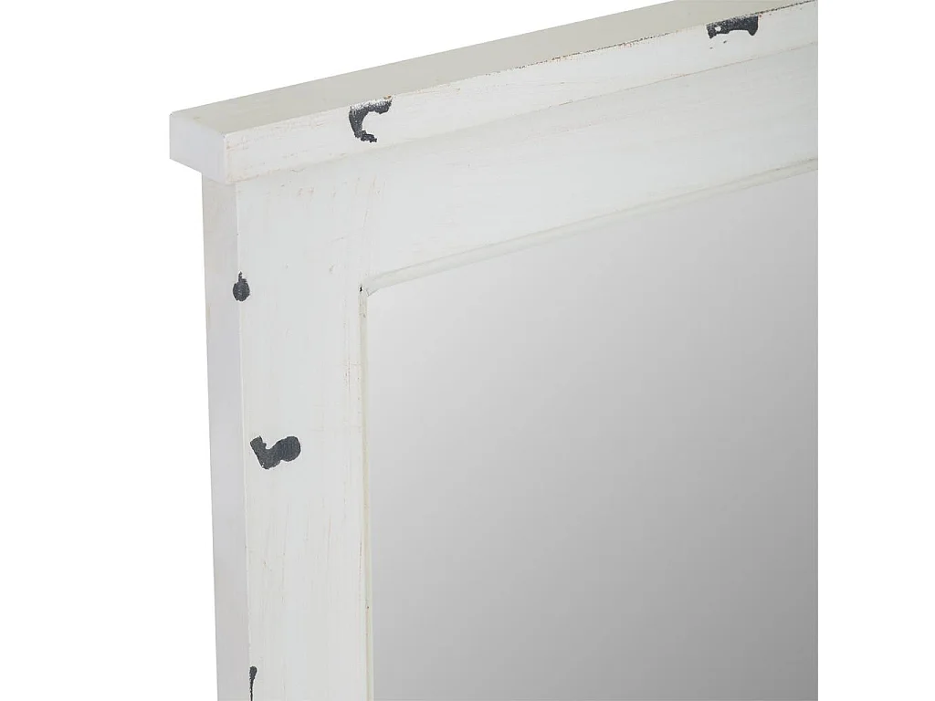Weißer Wandspiegel aus Holz 50x4x70h cm