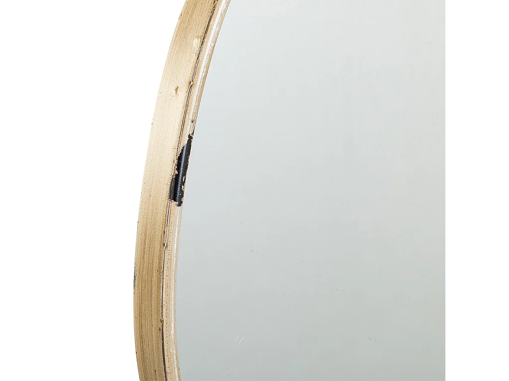 Miroir mural en métal et corde doré 25x2.5x36h