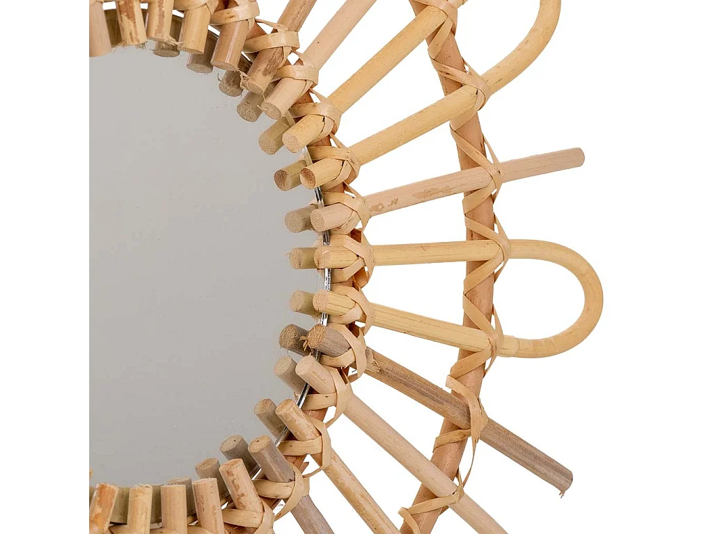 Specchio in bambù marrone d38/14,5x02h