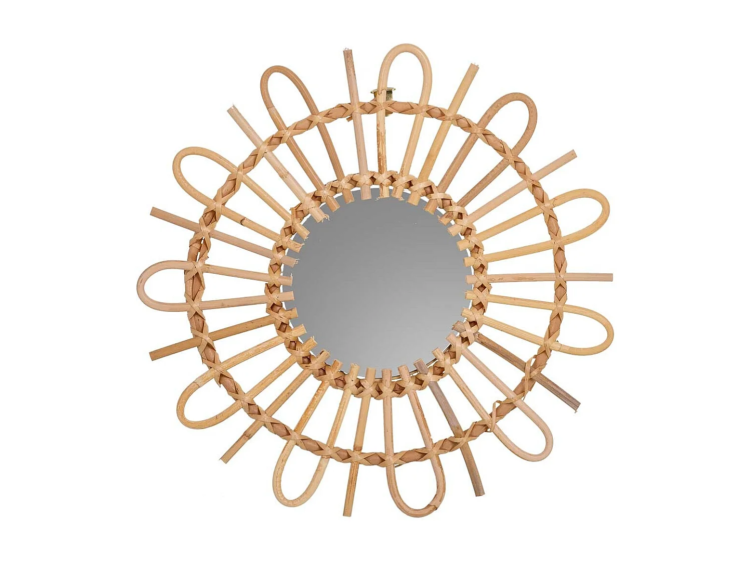 Miroir en bambou marron d38/14.5x02h