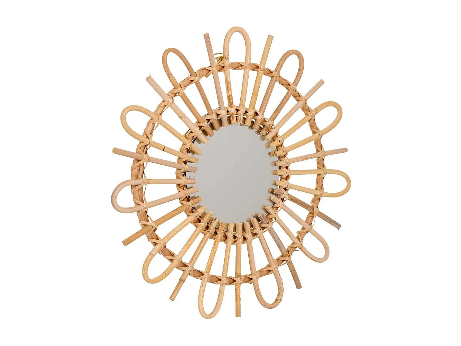 Miroir en bambou marron d38/14.5x02h