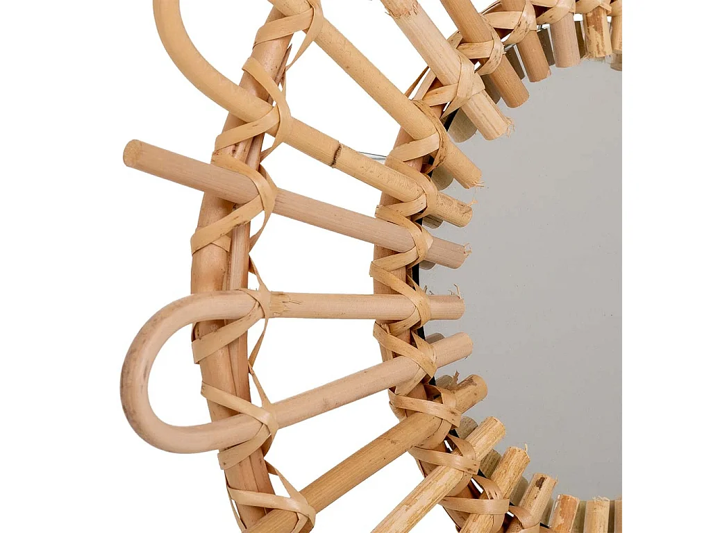 Miroir en bambou marron d38/14.5x02h