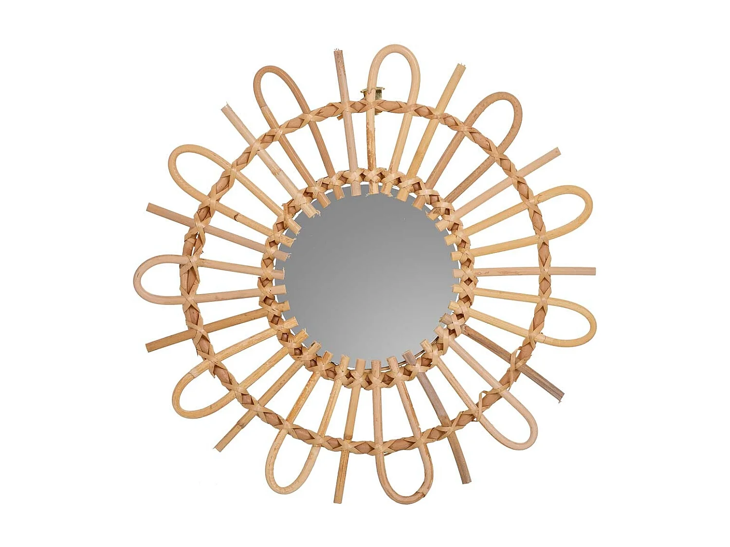 Brauner Bambusspiegel D38/14,5x02h cm