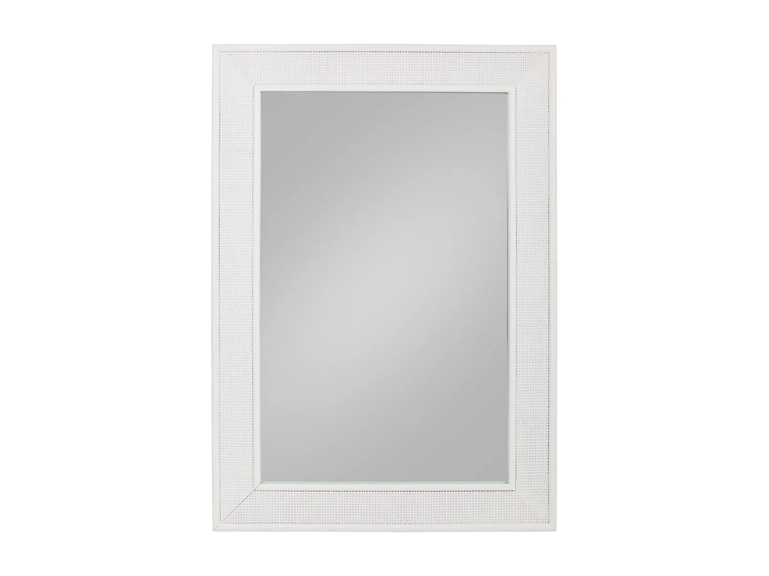 Specchio in legno e rete bianca 70x2,5x100h