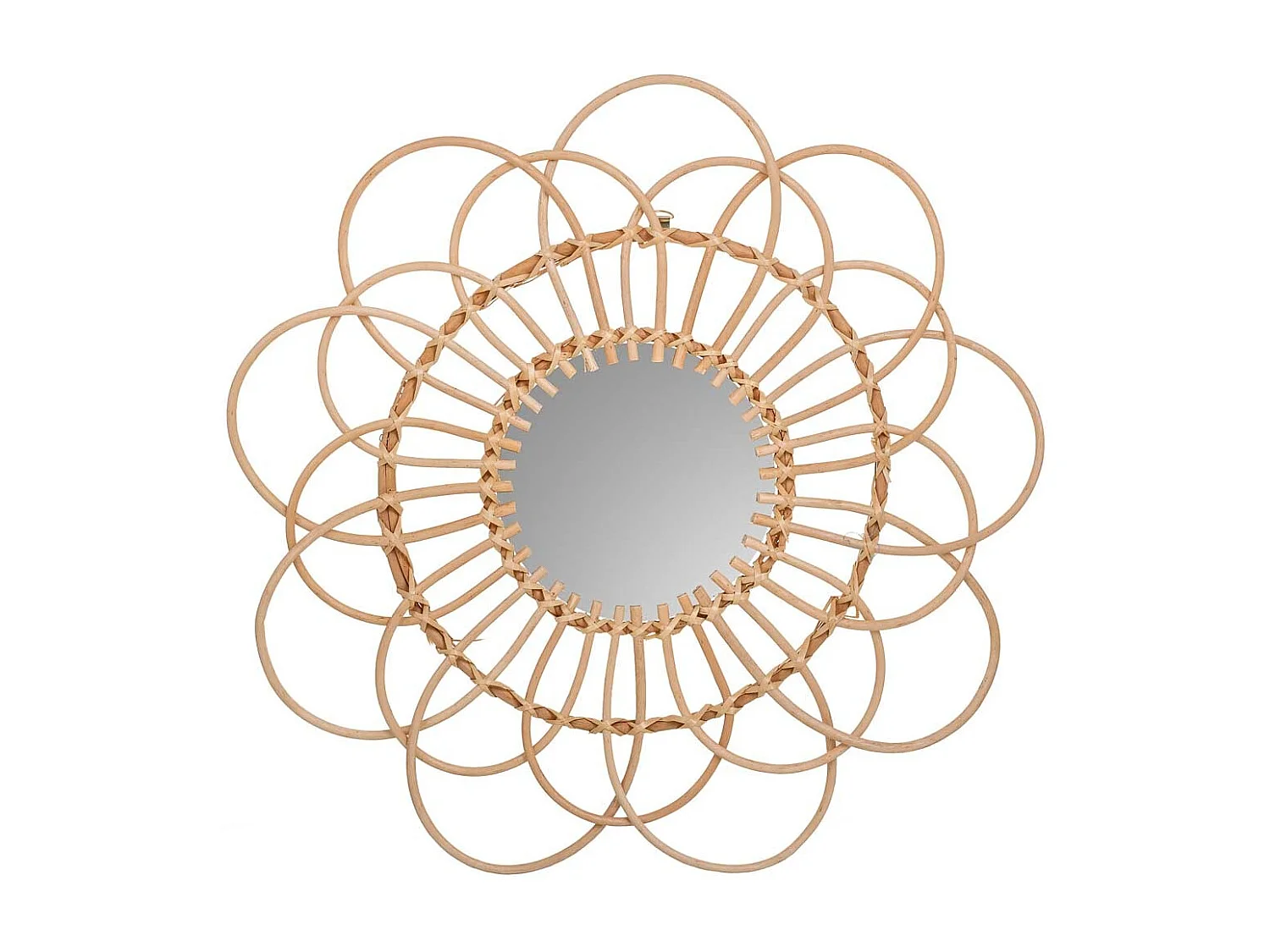 Espelho de bambu marrom d59/20x02