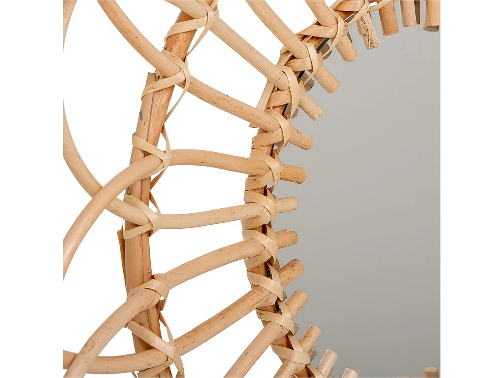 Espelho de bambu marrom d59/20x02