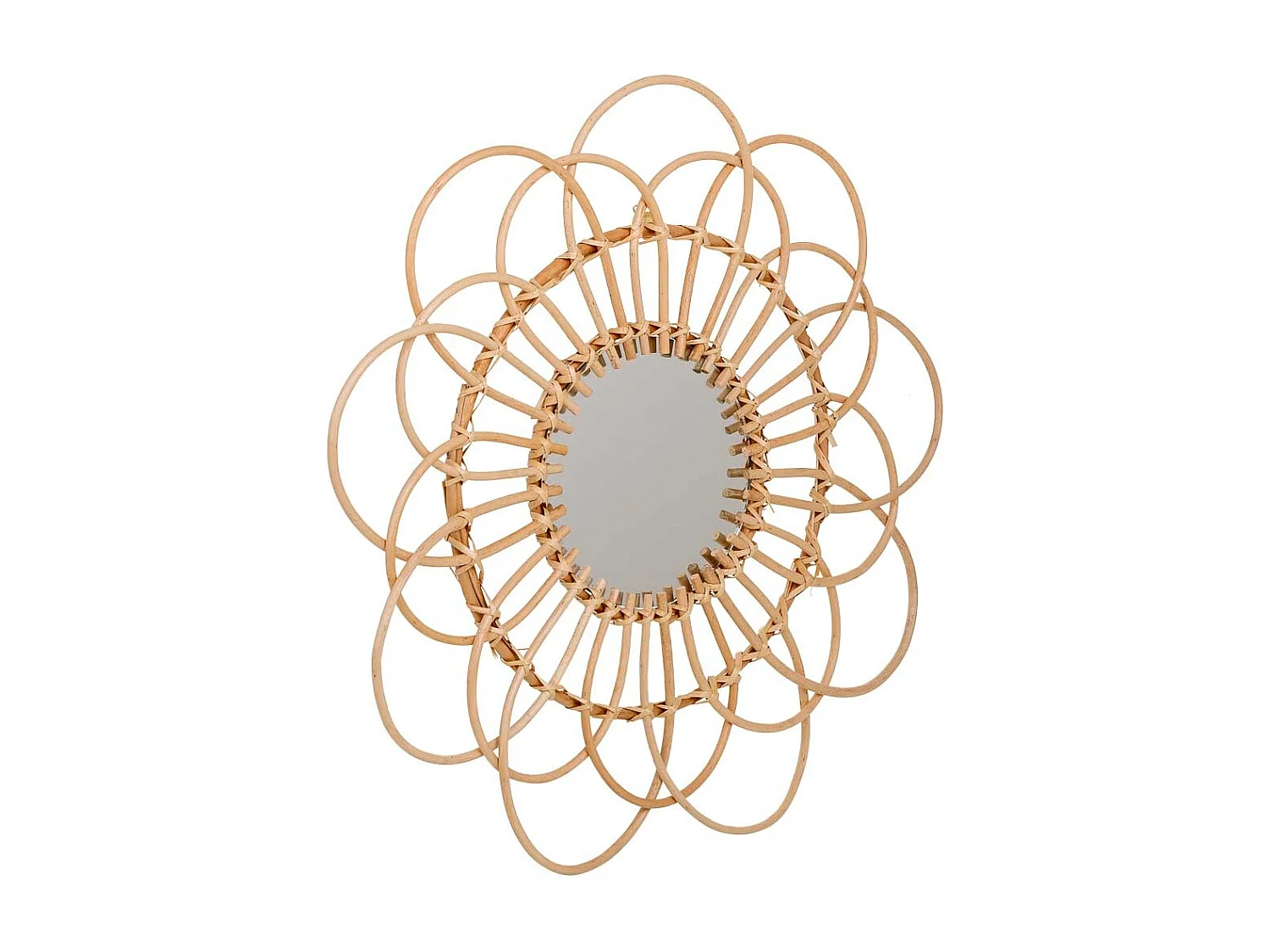 Specchio in bambù marrone d59/20x02h