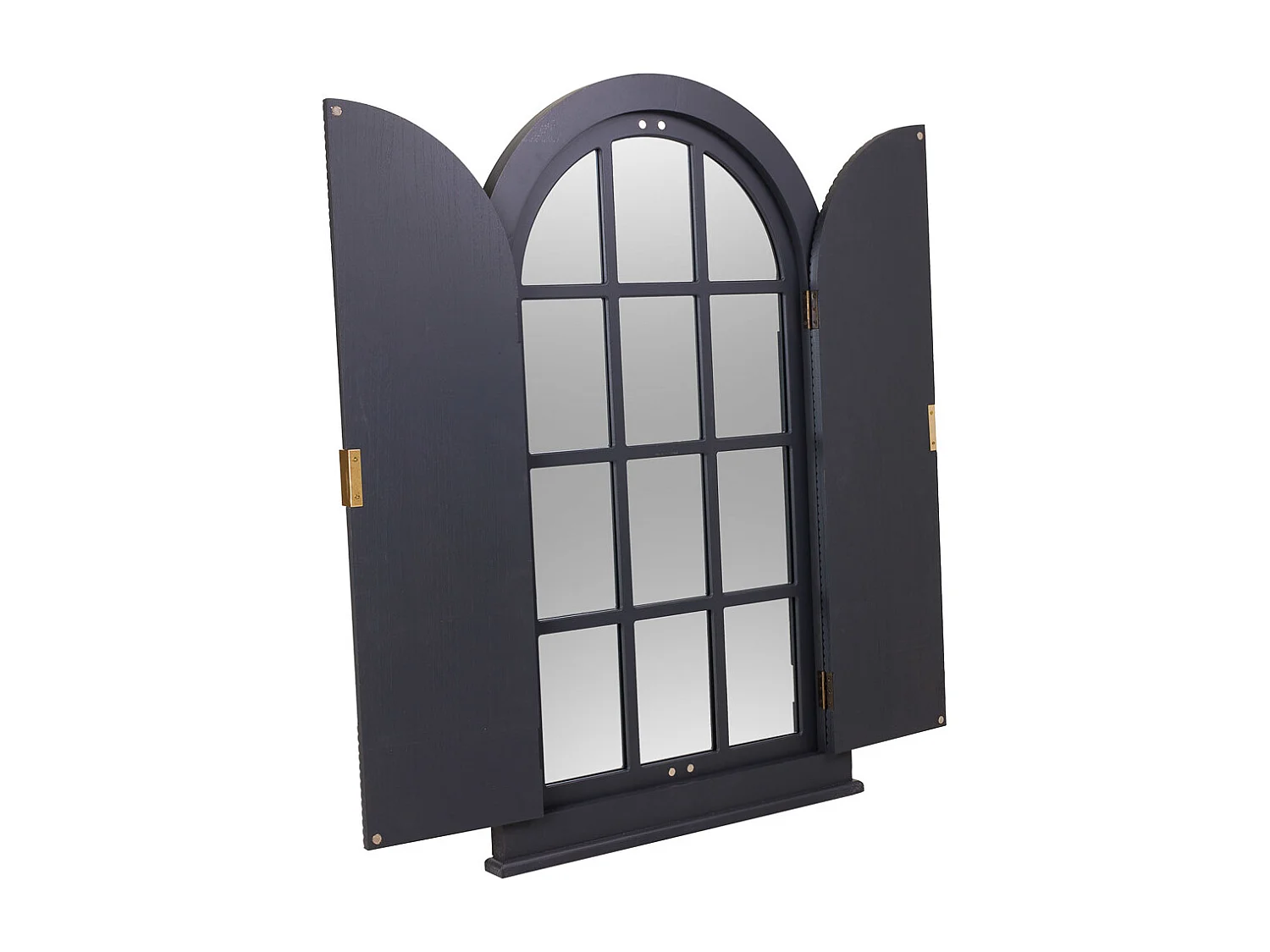 Espejo de madera con puertas gris oscuro 62x5x105