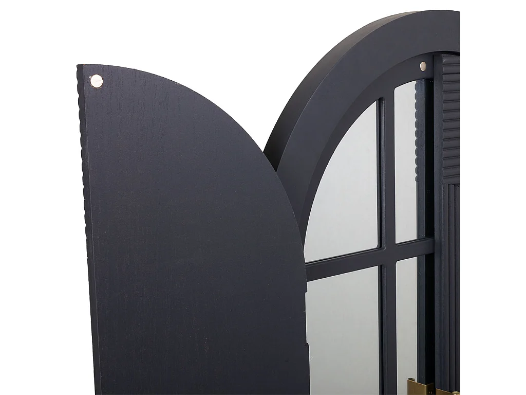 Espejo de madera con puertas gris oscuro 62x5x105