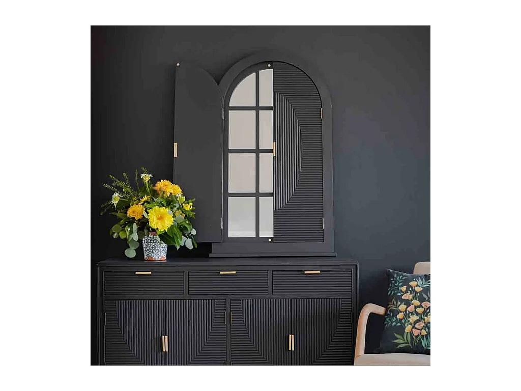 Table d'appoint en bois gris foncé 47x39x67h
