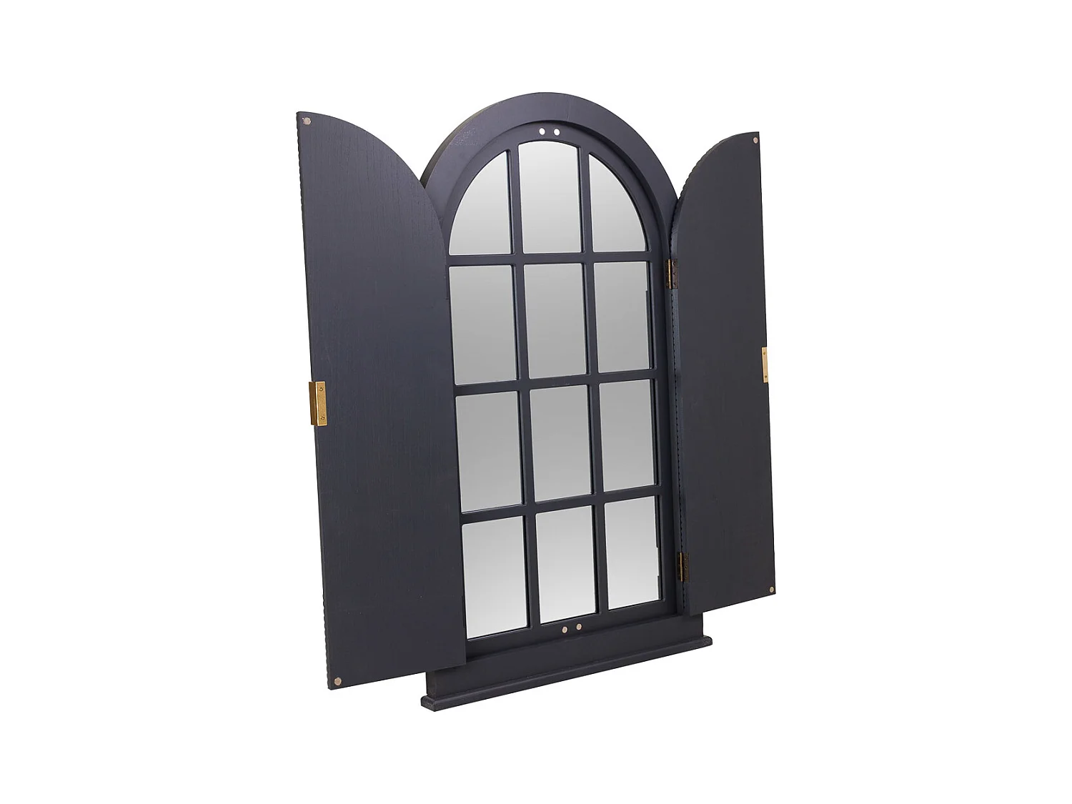 Specchio in legno con ante grigio scuro 62x5x105h
