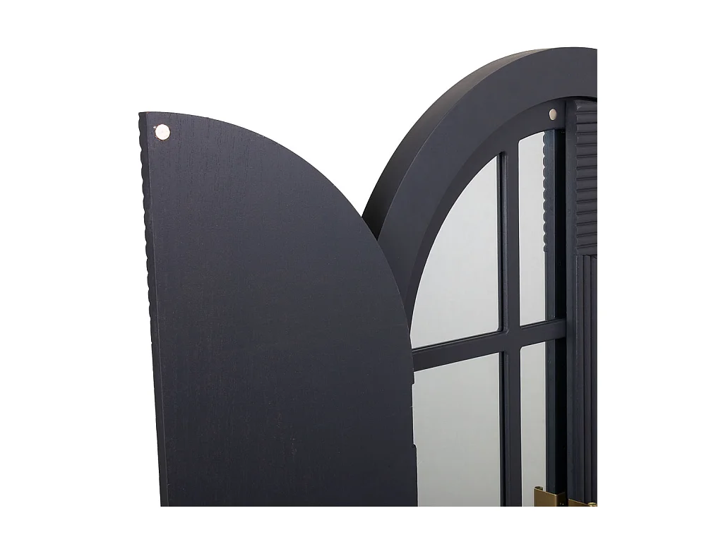 Specchio in legno con ante grigio scuro 62x5x105h