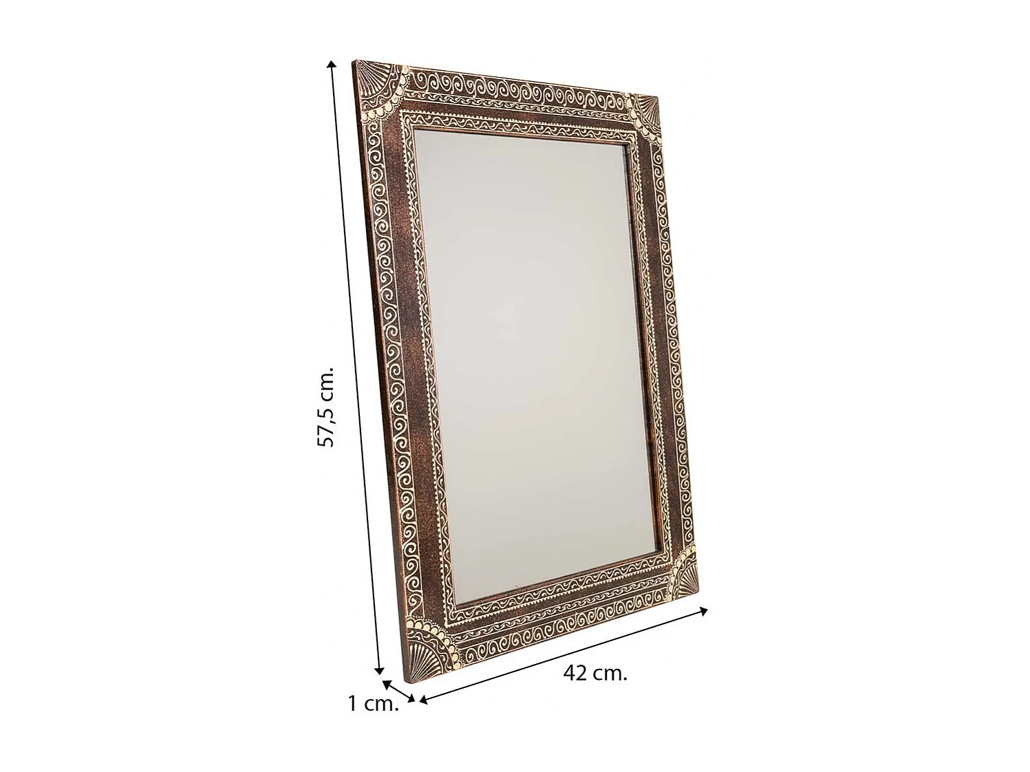 Espejo de madera marrón 42x1x57,5