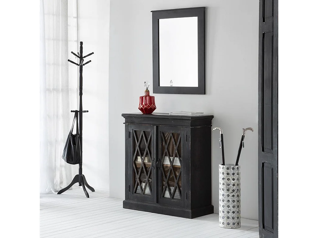 Specchio in legno nero 70x03x90h