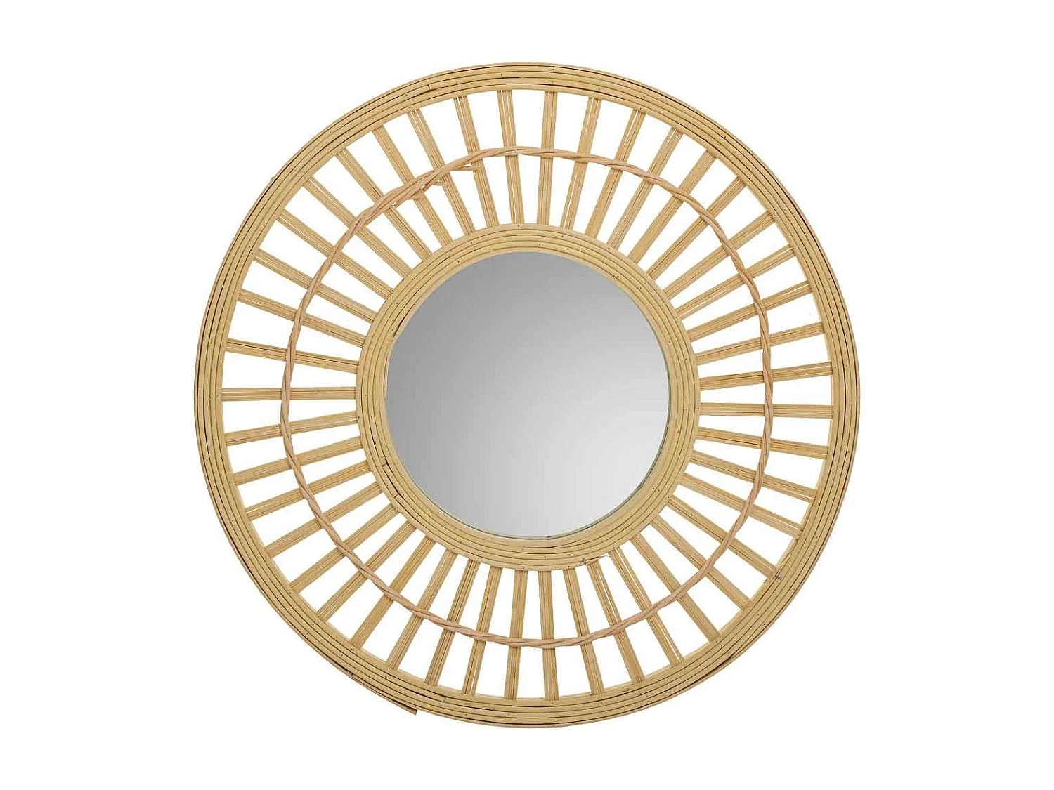 Espejo de bambú marrón d46,5x2