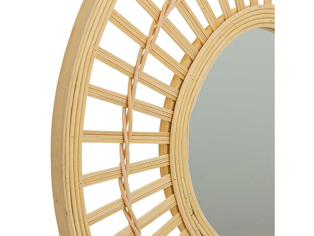 Espejo de bambú marrón d46,5x2