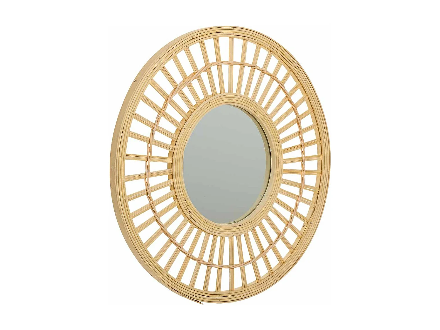 Brauner Bambusspiegel T46,5x2h cm