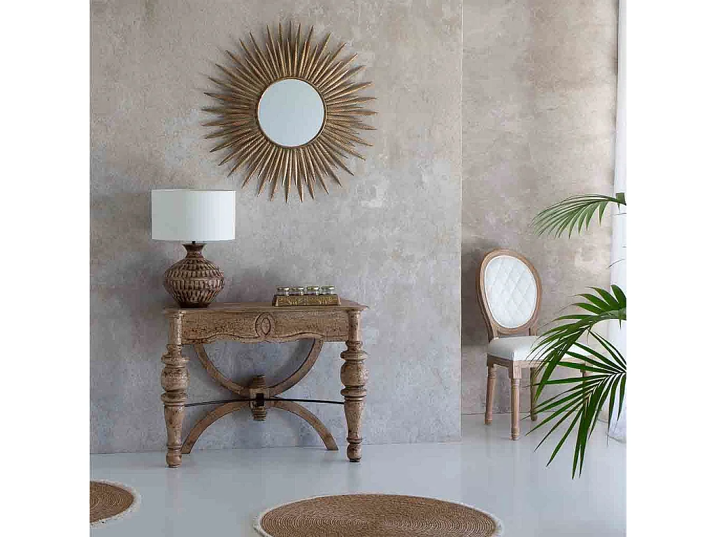 Espelho de metal dourado 92x3x92