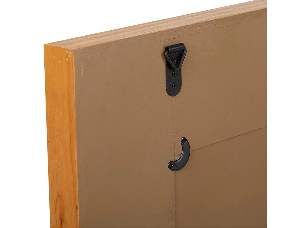 Espelho de parede em malha de madeira e marrom 60x04x90