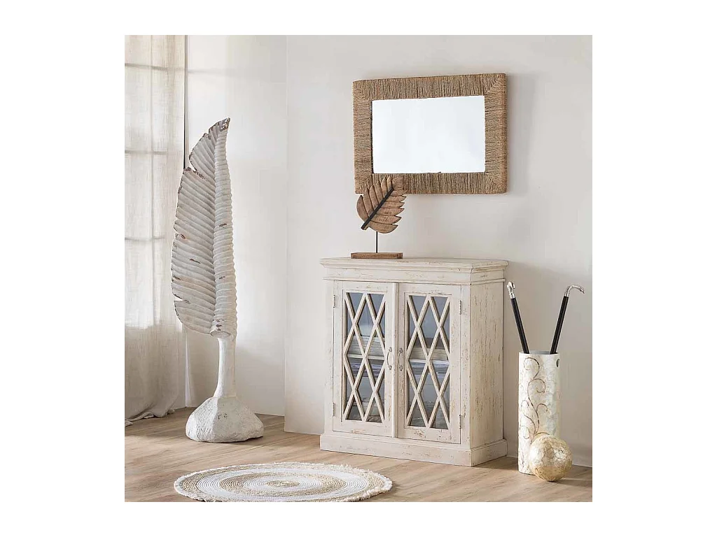 Specchio rettangolare in juta marrone 91x61x03h