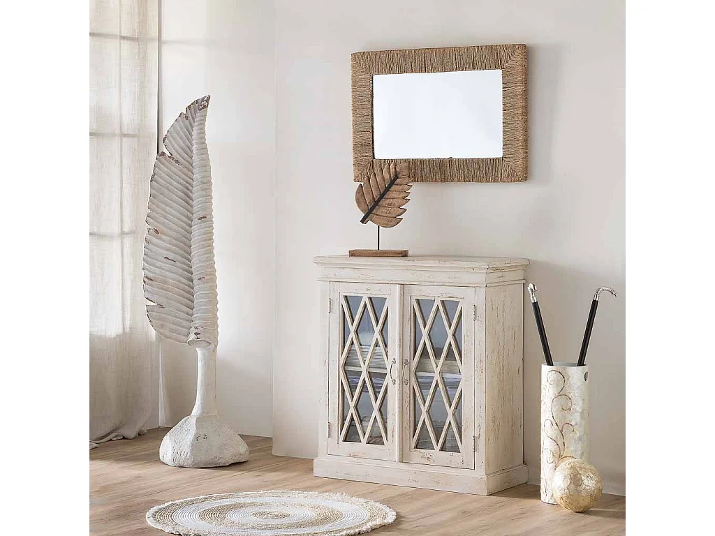 Miroir rectangulaire en jute marron 91x61x03h