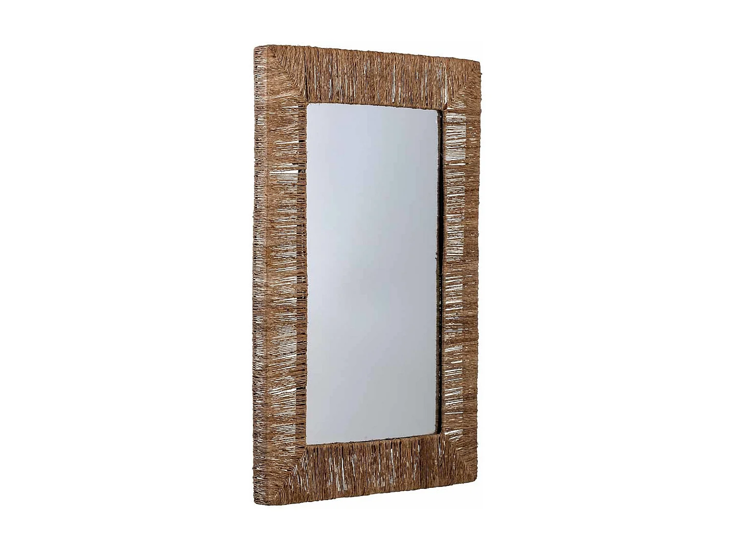 Miroir rectangulaire en jute marron 91x61x03h