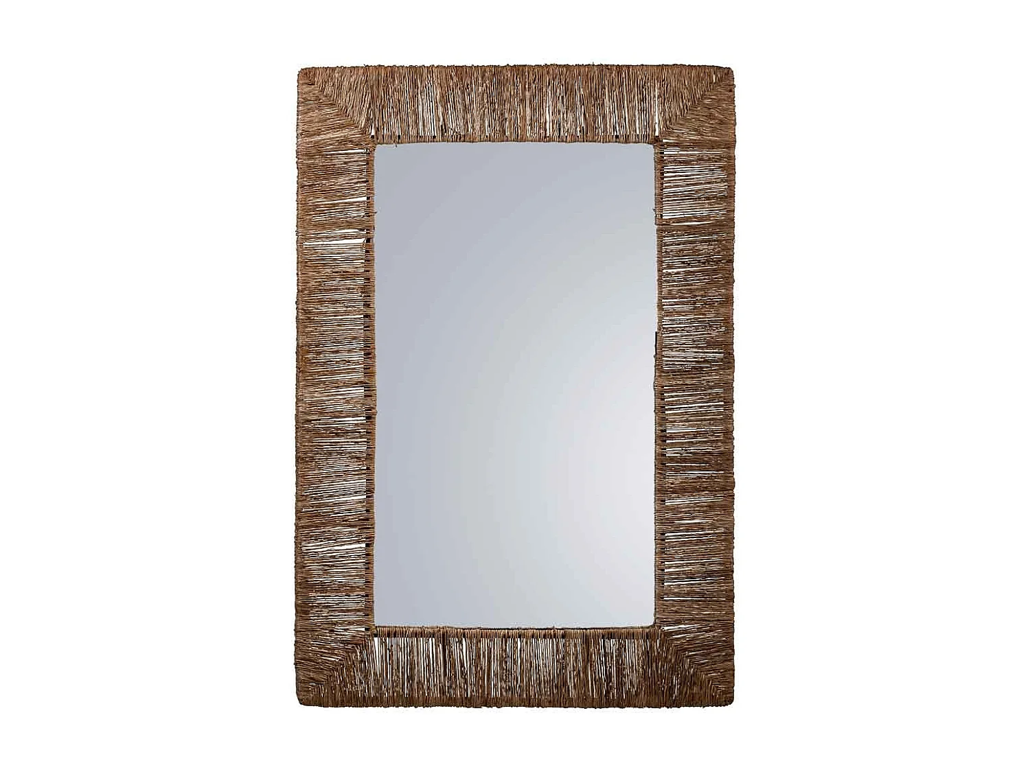 Miroir rectangulaire en jute marron 91x61x03h