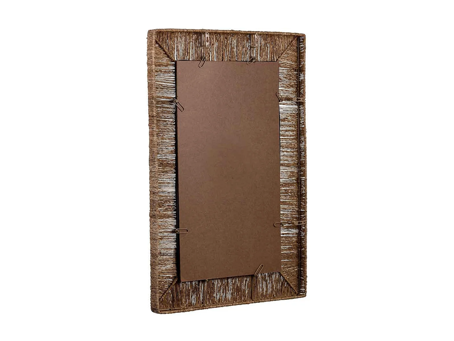 Miroir rectangulaire en jute marron 91x61x03h