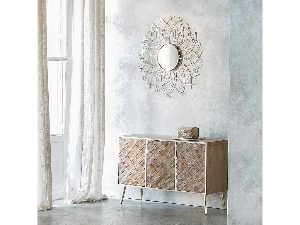 Specchio in metallo dorato 89x3,5x89h