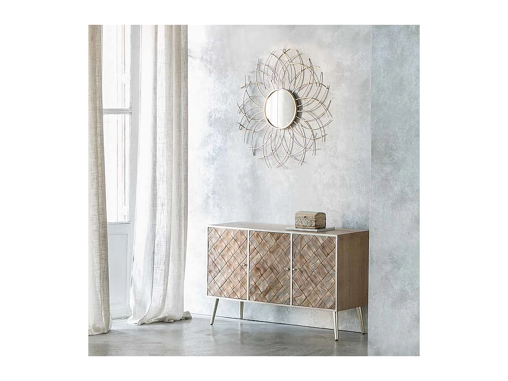 Miroir en métal doré 89x3,5x89h