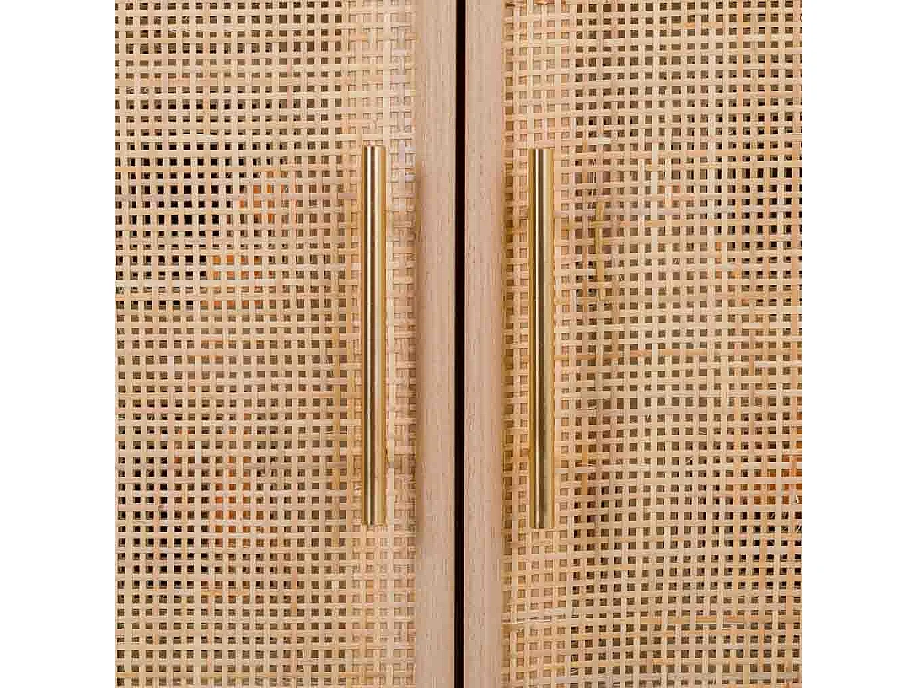 Spiegel mit Holz und braunem Netz 73,5x5x118h cm