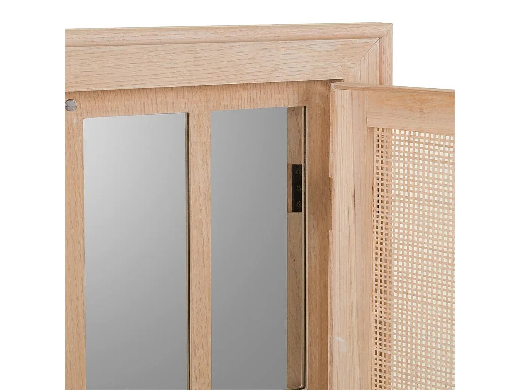 Espejo de MDF y rejilla marrón 73.5x5x118