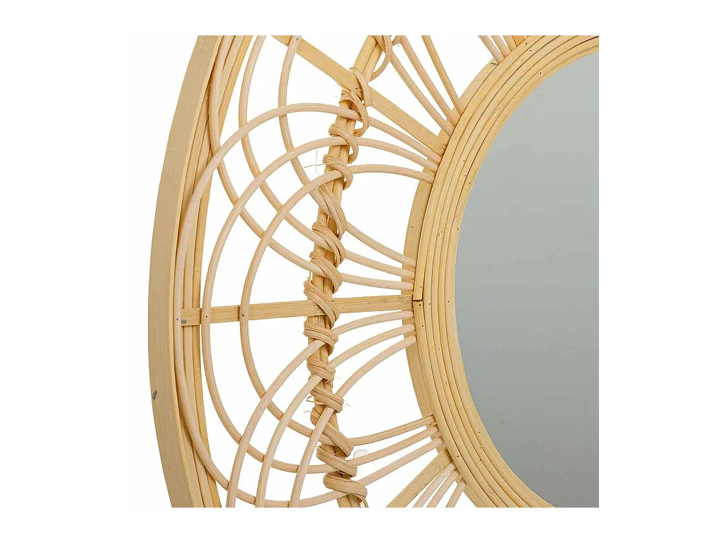 Espejo de ratán y bambú marrón d55,5x2