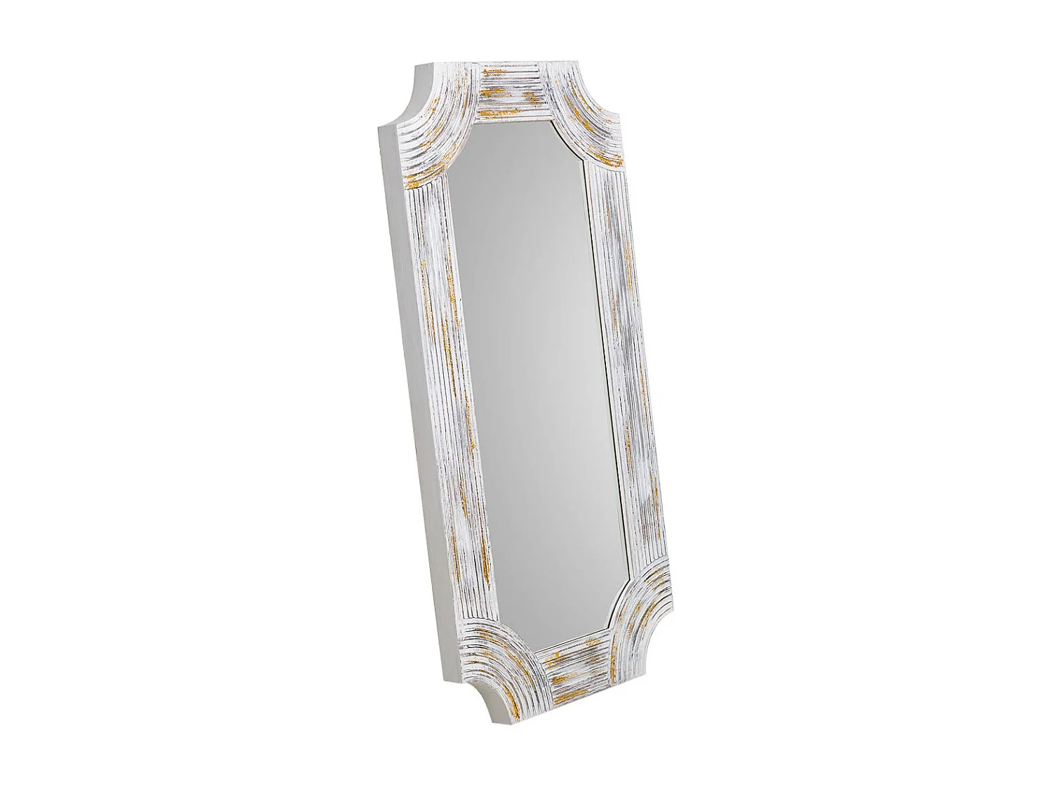 Specchio rettangolare in legno con rilievo grigio 60x120x5h