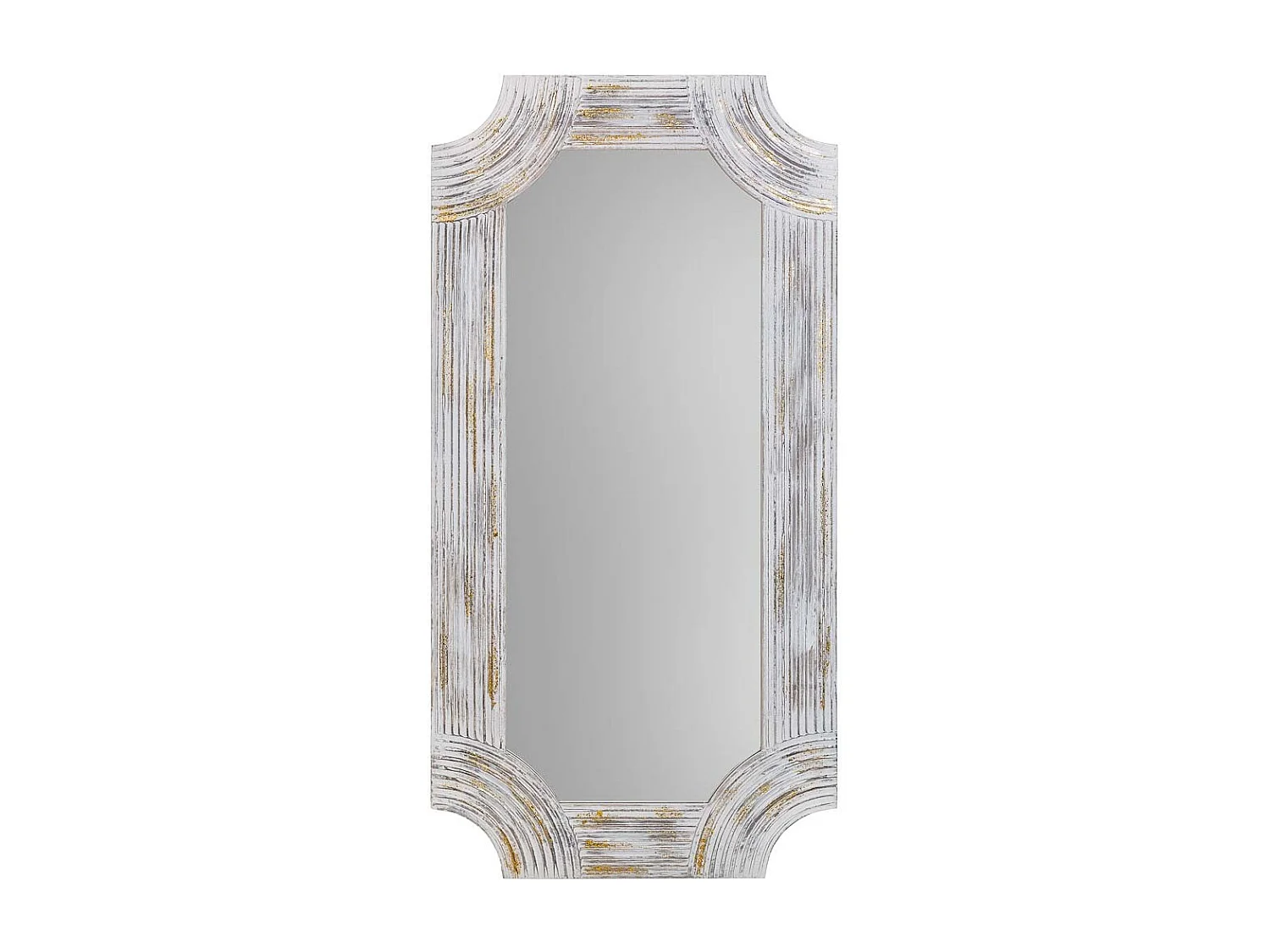 Specchio rettangolare in legno con rilievo grigio 60x120x5h