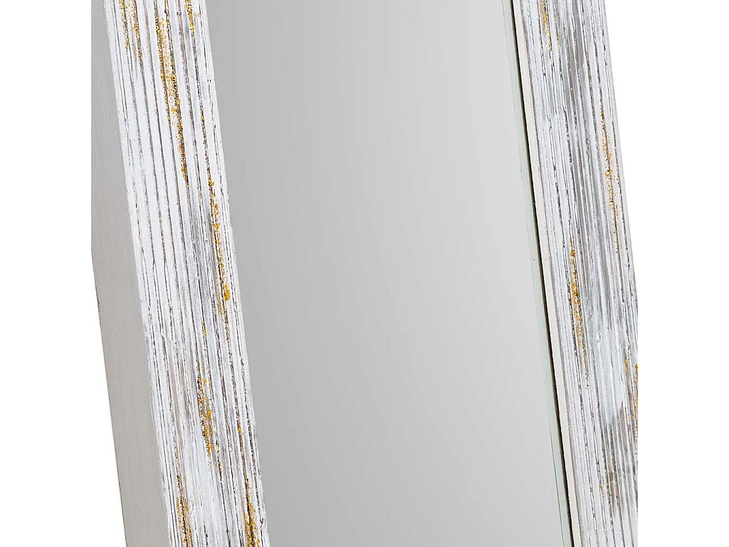 Specchio rettangolare in legno con rilievo grigio 60x120x5h
