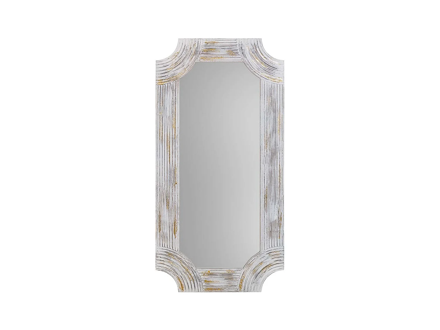 Rechteckiger Holzspiegel mit grauem Relief 60x120x5h cm