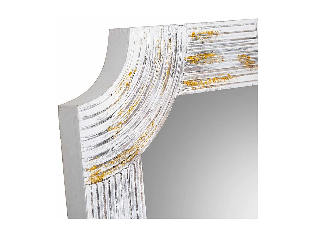 Rechteckiger Holzspiegel mit grauem Relief 60x120x5h cm