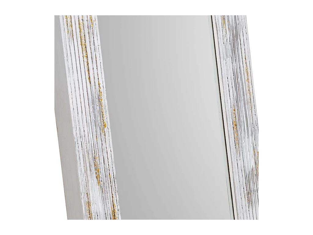 Rechteckiger Holzspiegel mit grauem Relief 60x120x5h cm
