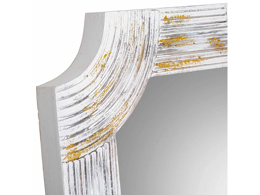 Specchio rettangolare in legno con rilievo grigio 60x120x5h