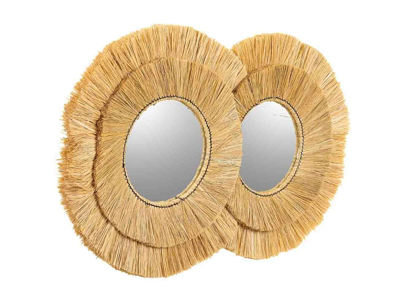 Specchio in fibra naturale marrone 116x73x3h