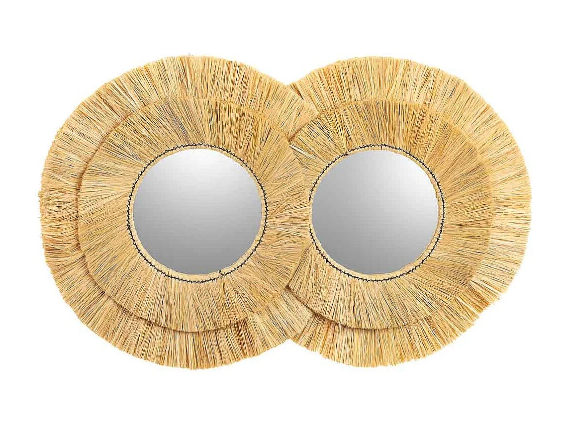 Specchio in fibra naturale marrone 116x73x3h