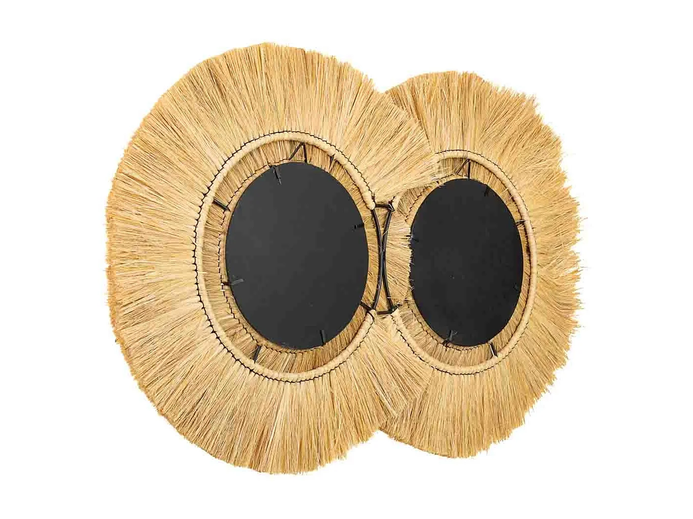 Specchio in fibra naturale marrone 116x73x3h