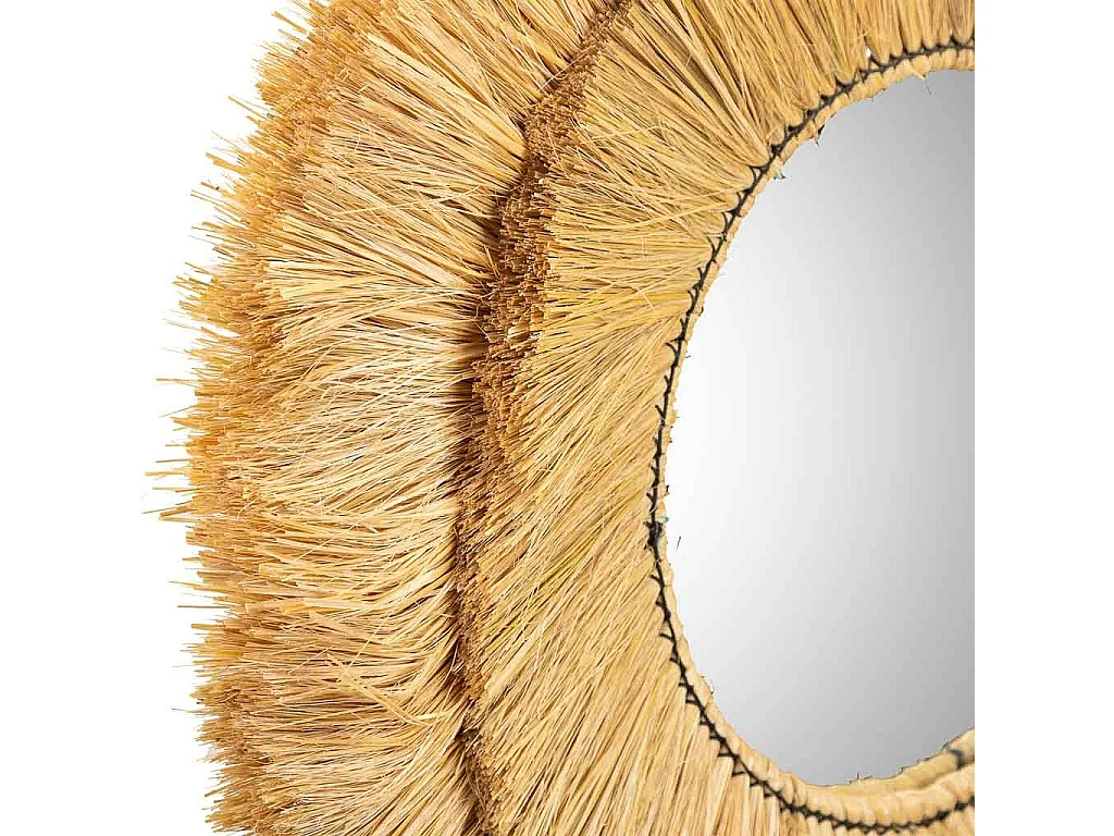 Specchio in fibra naturale marrone 116x73x3h