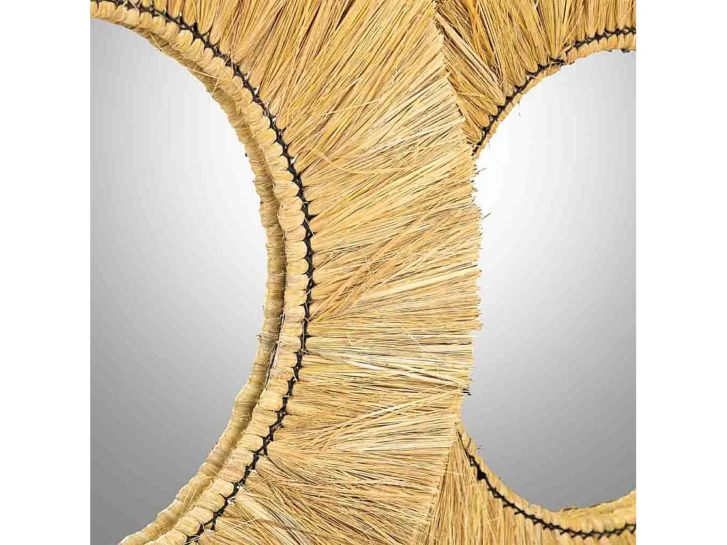 Specchio in fibra naturale marrone 116x73x3h