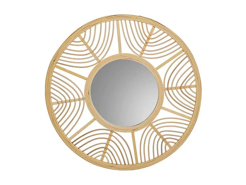 Miroir en rotin et bambou marron d55,5x2h